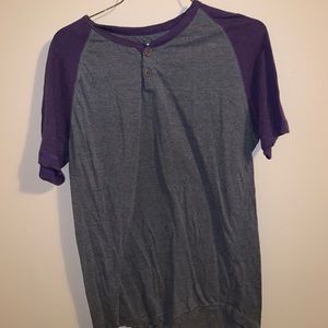 Purple and Gray Baseball Style T-Shirt
